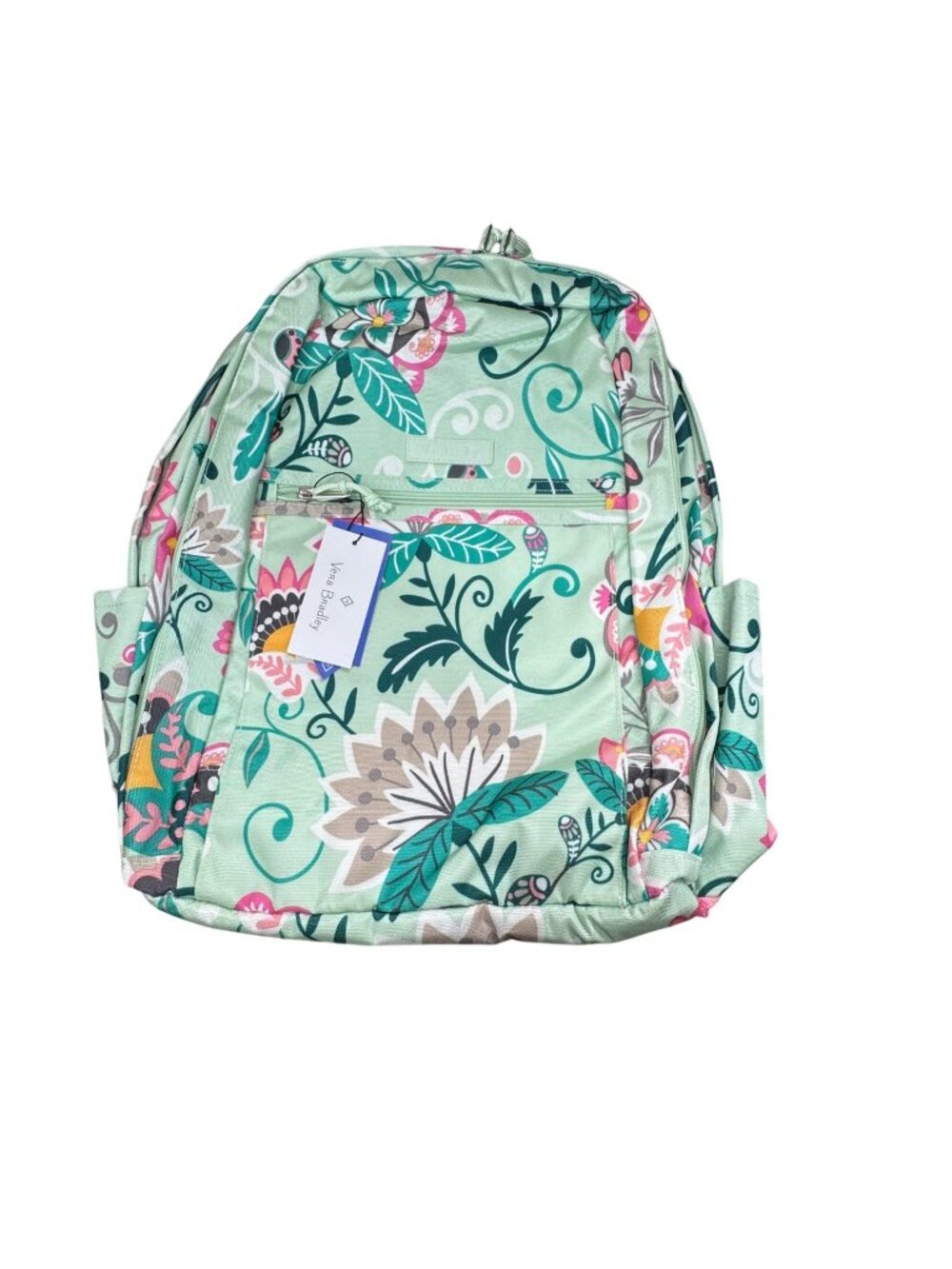 Vera Bradley Lighten Up Grand Backpack Mint Flowers Pattern Durable Snail NEW